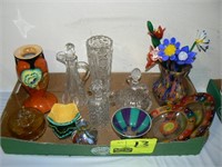 FLAT WITH VASE AND GLASS FLOWERS, ART GLASS, 3