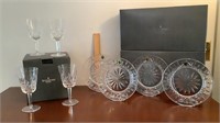 Lot of 8 Waterford Lismore Goblets & Plates