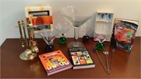 Cocktails Glasses, Stirrers, Utensils, & Books