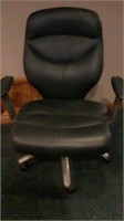 Black Vegan Leather Office Chair