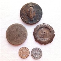 5 1900s Medals & Tokens