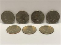 (7) 1971- 1988 Kennedy Half Dollars