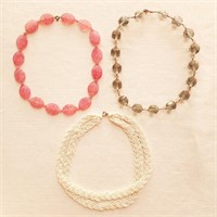 3 Glass Bead Necklaces