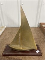 Brass Sail Boat Model 9x11