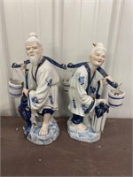 Porcelain Figurines Missing 1 Bucket And 1 Bucket
