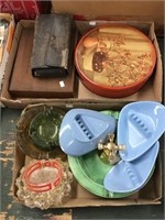 Ashtrays, Bottle Set, Cigar Box, Tin