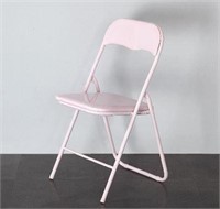 Metal Padded Folding Chair, Blush
