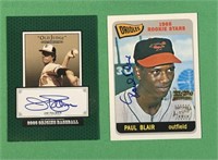 Jim Palmer & Paul Blair Autographed Cards Orioles