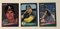 Lot of 3 1986 Jose Canseco Rookie Cards