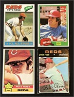 Lot of 4 Pete Rose Cards 1971 1976 1977 1981