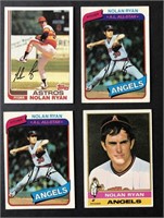 Lot of 4 Vintage Nolan Ryan Cards 1976 1980 1982