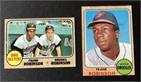 2 1968 Topps Frank & Brooks Robinson Cards Orioles