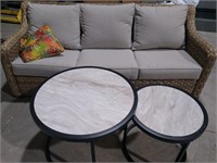 River Oaks 3-Piece Patio Set Sofa, Tables & Cover