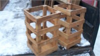 (2) wooden water jug crates