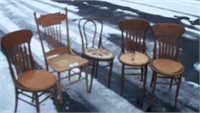 (5) antique chairs