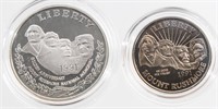 1991 TWO-COIN PROOF MOUNT RUSHMORE ANNIVERSARY
