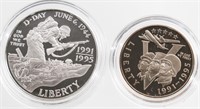 1991-1995 WWII 50TH ANNIVERSARY 2 COIN