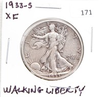 1933-S/EXTRA FINE WALKING LIBERTY HALF DOLLAR