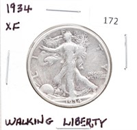 1934-P/EXTRA FINE WALKING LIBERTY HALF DOLLAR