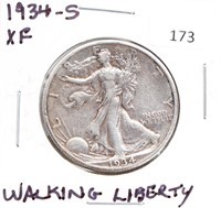 1934-S/EXTRA FINE WALKING LIBERTY HALF DOLLAR
