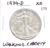 1939-D/EXTRA FINE WALKING LIBERTY HALF DOLLAR