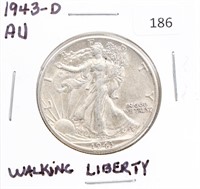 1943-D/AU WALKING LIBERTY HALF DOLLAR