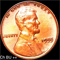1955/55 Lincoln Wheat Penny CHOICE BU+