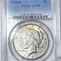 1926-D Silver Peace Dollar PCGS - AU55
