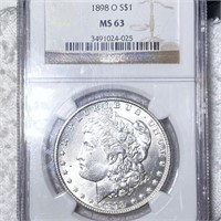 1898-O Morgan Silver Dollar NGC - MS63