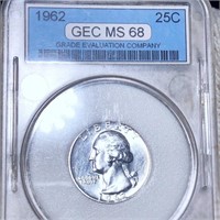 1962 Washington Silver Quarter GEC - MS68