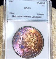 1887 Morgan Silver Dollar NNC - MS65