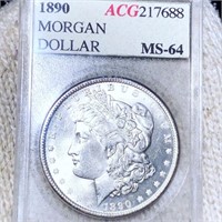 1890 Morgan Silver Dollar ACG - MS64