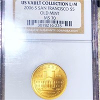2006-S US Vault $5 Gold Coin NGC - MS70