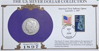1897-O Morgan Silver Dollar & Stamp NICELY CIRC