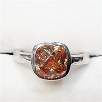 $200 Silver Brown Cz Ring