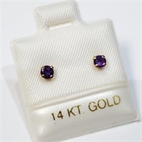 $240 14K  Genuine Amethyst Earrings