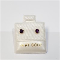 $240 14K  Genuine Amethyst Earrings