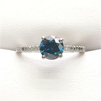 Certified Platinum Blue Diamond(1ct) Diamond Ring
