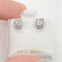 Certified 14K  Diamond(0.8ct) Earrings