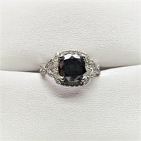 Certified 14K  Black Diamond(2.75ct) Diamond Ring