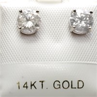 Certified 14K  Diamond(1.12ct) Earrings