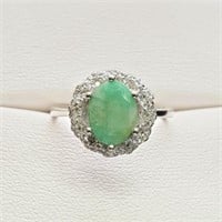 $240 Silver Emerald(2.6ct) CZ Ring