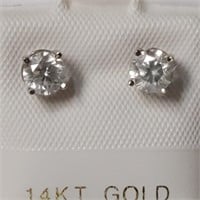 Certified 14K  Dia(0.76Ct,I1-I2,H-I) Earrings