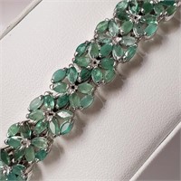 $1200 Silver Emerald Bracelet