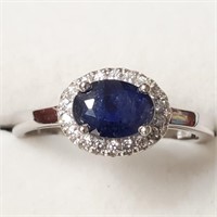 $200 Silver Sapphire(1ct) Ring