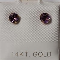 $160 14K  Amethyst(0.8ct) Earrings