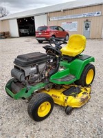 JD GX345 RIDING MOWER 54" DECK POWER STEERING, HYD