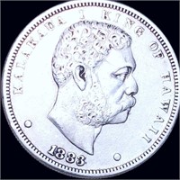 1883 Kingdom Of Hawaii Silver Dollar AU+