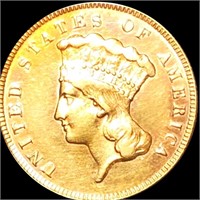1874 $3 Gold Piece NEARLY UNCIRCULATED