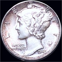 1941-S Mercury Silver Dime 5% OFF-CENTER ERROR UNC